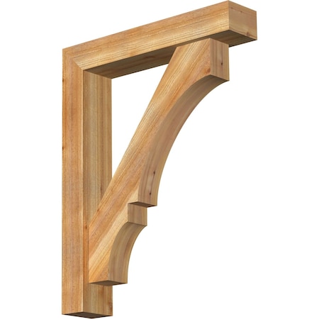 Ekena Millwork Balboa Block Rough Sawn Bracket w/ Offset Brace, Western Red Cedar, 6"W x 30"D x 38"H BKT0604X30X38BOA05RWR